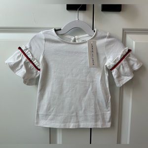 Janie and Jack White Ruffle Sleeve Bow Top NWT (Size 18-24 Months)